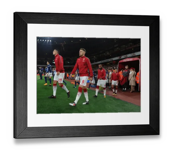 Framed Print : Ramsey Strikes the Winning Goal: Arsenal 2-0 West Bromwich Albion, Premier League