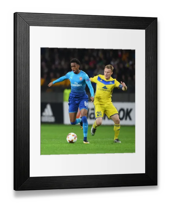 Framed Print : Joe Willock vs Vitali Rodionov: Clash in the Europa League between Arsenal and BATE Borisov Framed Print : Joe Willock vs Vitali Rodionov: Clash in the Europa League between Arsenal and BATE Borisov