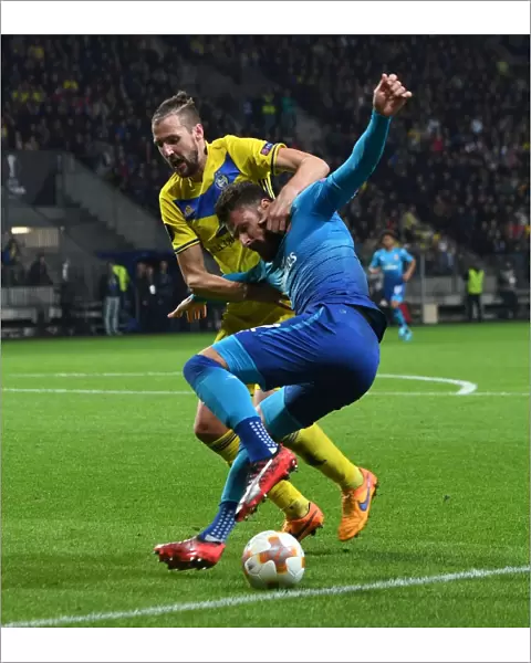 Clash of Titans: Nemanja Milunovic vs. Olivier Giroud in FC BATE Borisov vs. Arsenal UEFA Europa League Showdown