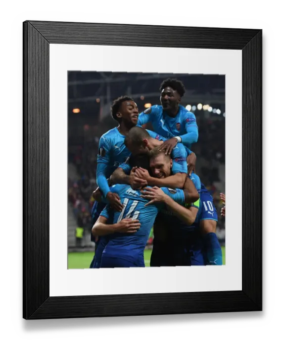 Framed Print : Arsenal's Europa League Victory: Rob Holding, Theo Walcott, Ainsley Maitland-Niles, Joe Willock, and Jack Wilshere Celebrate Goals Against FC BATE Borisov Framed Print : Arsenal's Europa League Victory: Rob Holding, Theo Walcott, Ainsley Maitland-Niles, Joe Willock, and Jack Wilshere Celebrate Goals Against FC BATE Borisov