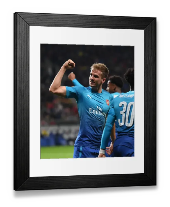 Framed Print : Rob Holding Scores as Arsenal Cruise Past BATE Borisov in Europa League Framed Print : Rob Holding Scores as Arsenal Cruise Past BATE Borisov in Europa League