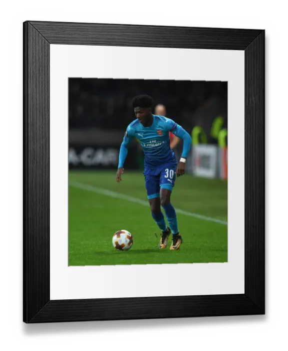 Framed Print : Ainsley Maitland-Niles in Action for Arsenal against FC BATE Borisov, UEFA Europa League 2017-18