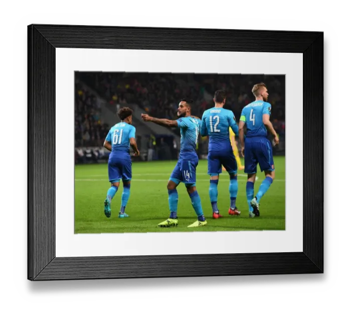 Framed Print : Theo Walcott Scores First Goal: Arsenal's Europa League Victory over BATE Borisov