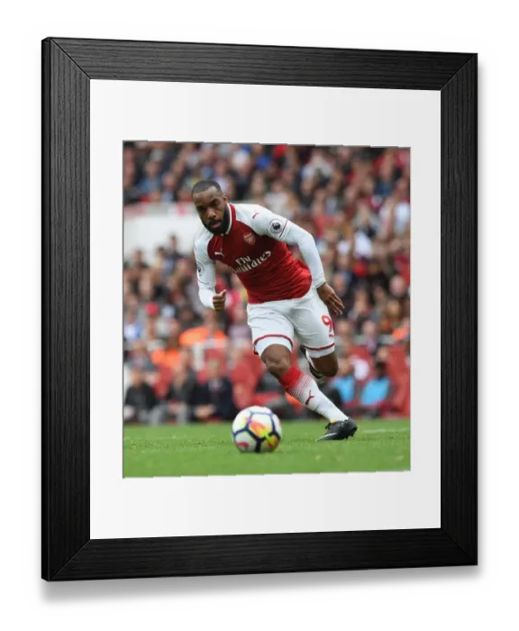 Framed Print : Alexandre Lacazette in Action: Arsenal vs Brighton & Hove Albion, Premier League 2017-18