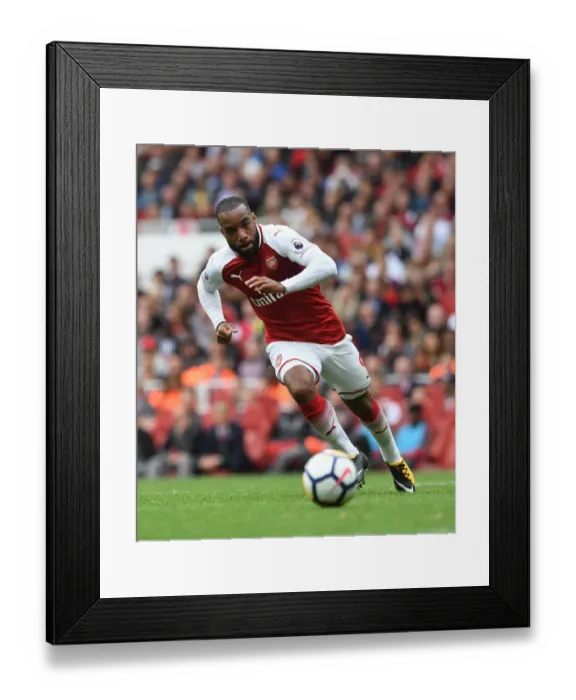 Framed Print : Alexandre Lacazette in Action: Arsenal vs Brighton & Hove Albion, Premier League 2017-18