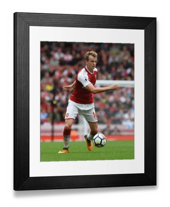 Framed Print : Rob Holding in Action: Arsenal vs Brighton & Hove Albion, Premier League 2017-18