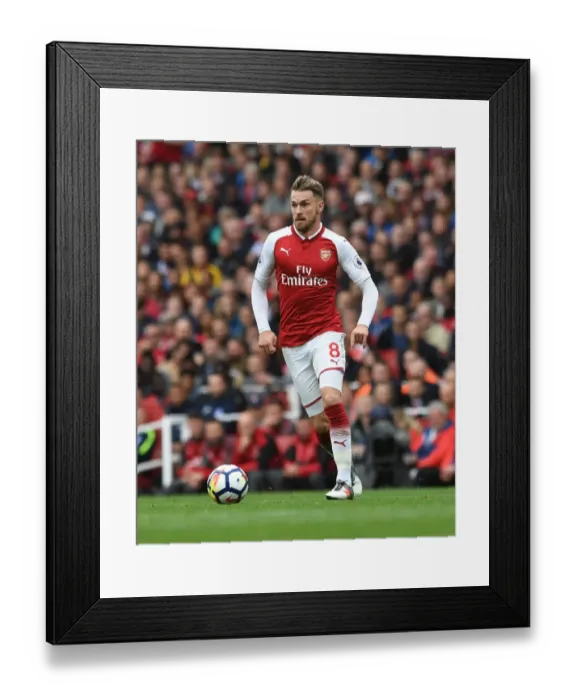 Framed Print : Aaron Ramsey in Action: Arsenal vs Brighton & Hove Albion, Premier League 2017-18