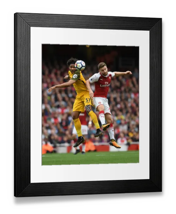 Framed Print : Mustafi Defends: Arsenal vs Brighton & Hove Albion, Premier League 2017-18