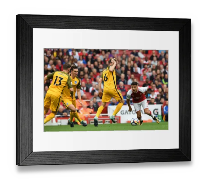 Framed Print : Clash at the Emirates: Sanchez vs. Stephens in Arsenal's Battle Against Brighton Framed Print : Clash at the Emirates: Sanchez vs. Stephens in Arsenal's Battle Against Brighton