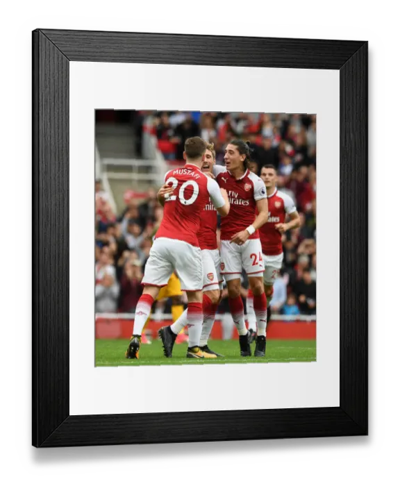 Framed Print : Arsenal's Triumphant Trio: Monreal, Mustafi, Bellerin's Euphoric Celebration vs Brighton & Hove Albion (2017-18) Framed Print : Arsenal's Triumphant Trio: Monreal, Mustafi, Bellerin's Euphoric Celebration vs Brighton & Hove Albion (2017-18)