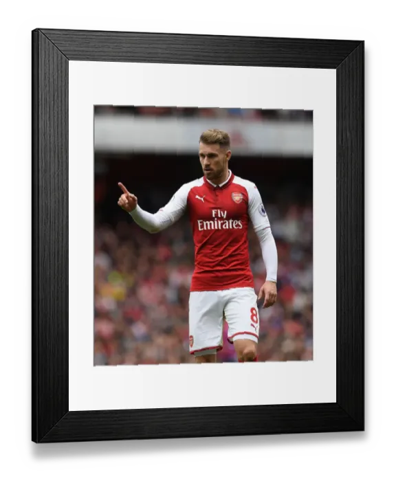Framed Print : Aaron Ramsey in Action: Arsenal vs Brighton & Hove Albion, Premier League 2017-18