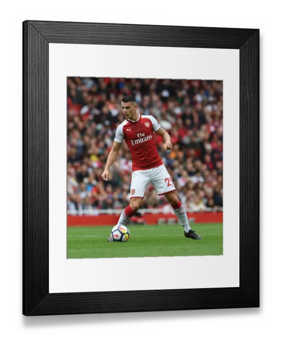 Framed Print : Granit Xhaka in Action: Arsenal vs Brighton & Hove Albion, Premier League 2017-18