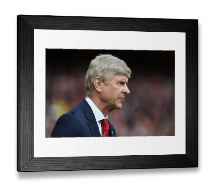 Framed Print : Arsene Wenger: Arsenal Manager before Arsenal vs. Brighton & Hove Albion, 2017-18 Premier League