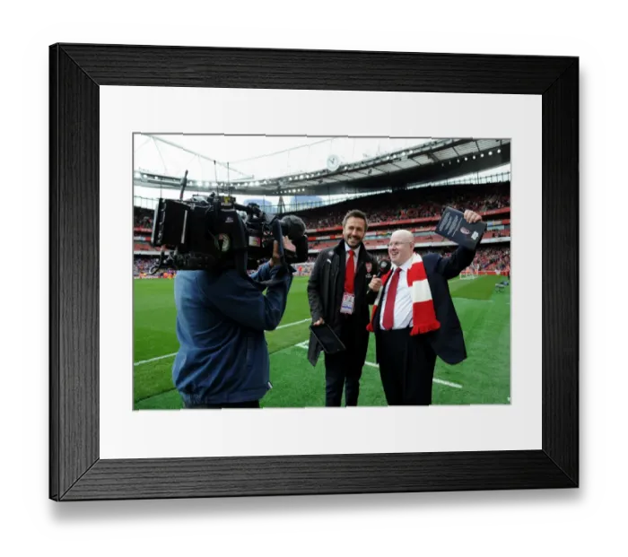 Framed Print : Arsenal Half Time: Fan Interview with Matt Lucas at Emirates Stadium Framed Print : Arsenal Half Time: Fan Interview with Matt Lucas at Emirates Stadium