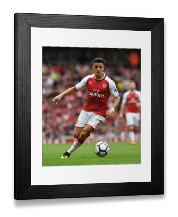 Framed Print : Alexis Sanchez: Arsenal's Dynamic Forward in Action against Brighton & Hove Albion, Premier League 2017-18
