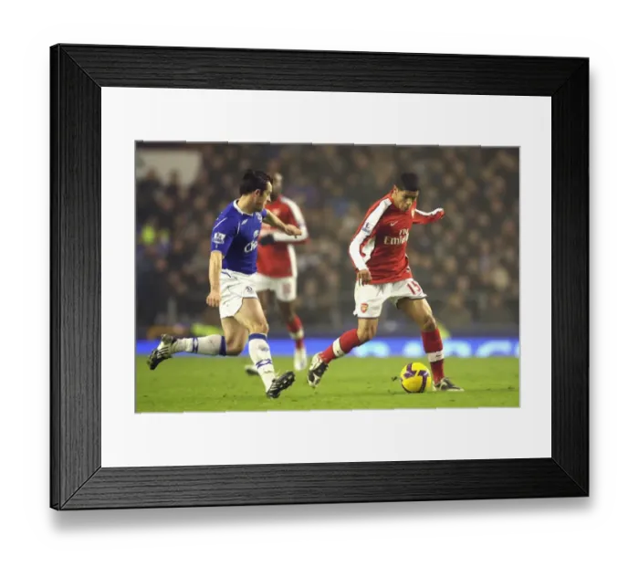 Framed Print : Denilson (Arsenal) Leighton Baines (Everton)