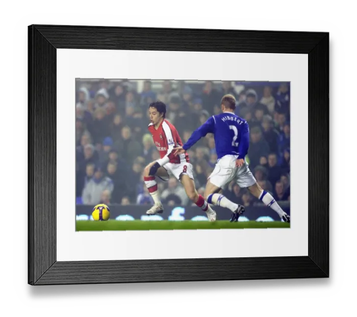 Framed Print : Samir Nasri (Arsenal) Tony Hibbert (Everton) Framed Print : Samir Nasri (Arsenal) Tony Hibbert (Everton)