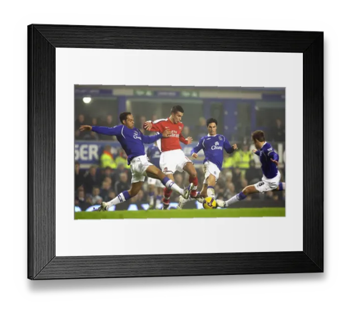 Framed Print : Van Persie vs. Lescott: The Intense Rivalry - Everton vs. Arsenal, 2009