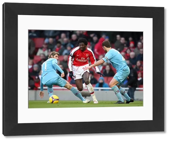 Emmanuel Adebayor (Arsenal) Lucas Neill and Valon Behrami (West Ham)