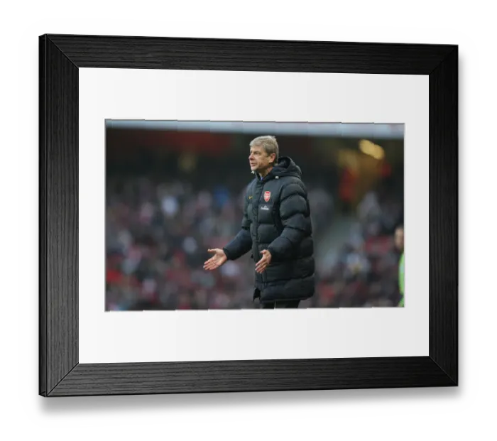 Framed Print : Arsene Wenger Overseeing a Scoreless Draw Against West Ham, Premier League, Emirates Stadium (January 2009)