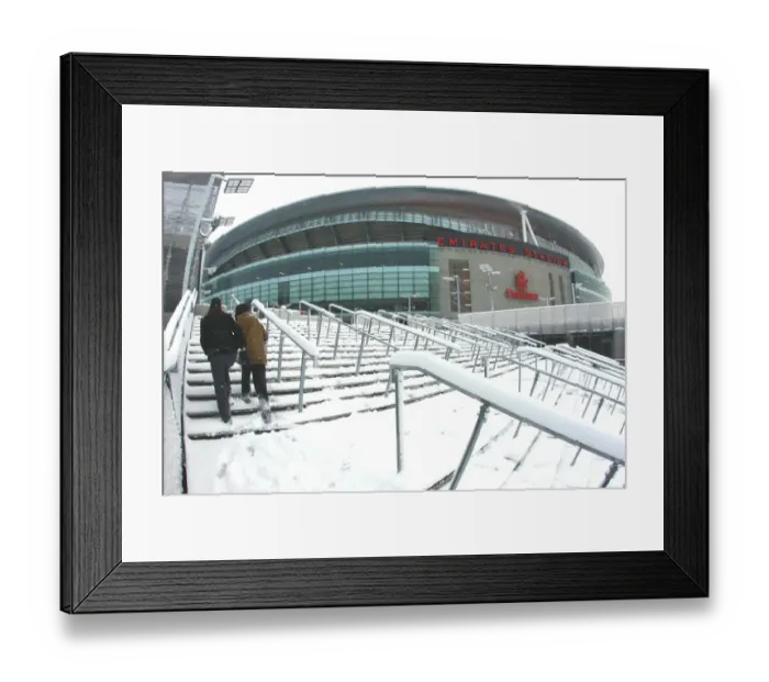 Framed Print : Winter's Embrace: Arsenal's Emirates Stadium
