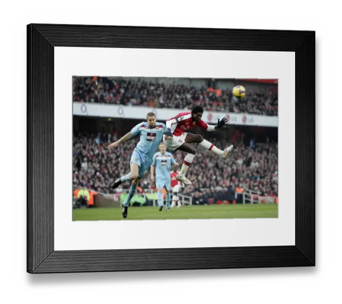 Framed Print : Emmanuel Adebayor (Arsenal) Matthew Upson (West Ham) Framed Print : Emmanuel Adebayor (Arsenal) Matthew Upson (West Ham)