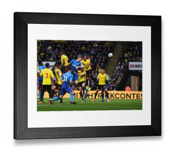 Framed Print : Per Mertesacker's Header: Arsenal's Victory Over Watford (2017-18) Framed Print : Per Mertesacker's Header: Arsenal's Victory Over Watford (2017-18)
