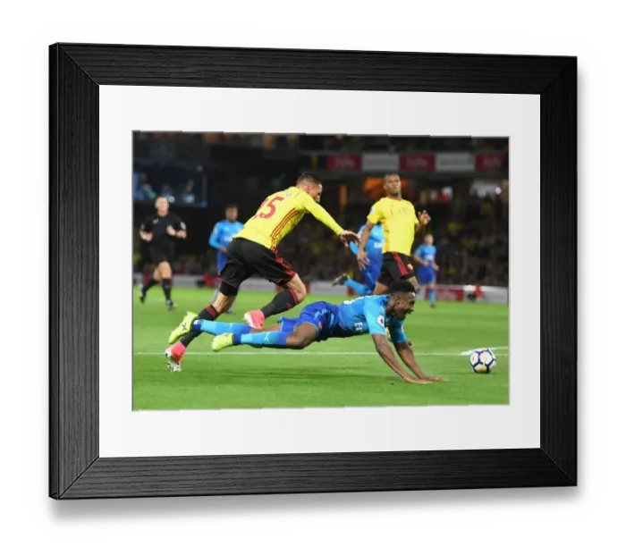 Framed Print : Clash at Vicarage Road: Welbeck vs. Holebas in the Premier League Battle between Watford and Arsenal Framed Print : Clash at Vicarage Road: Welbeck vs. Holebas in the Premier League Battle between Watford and Arsenal