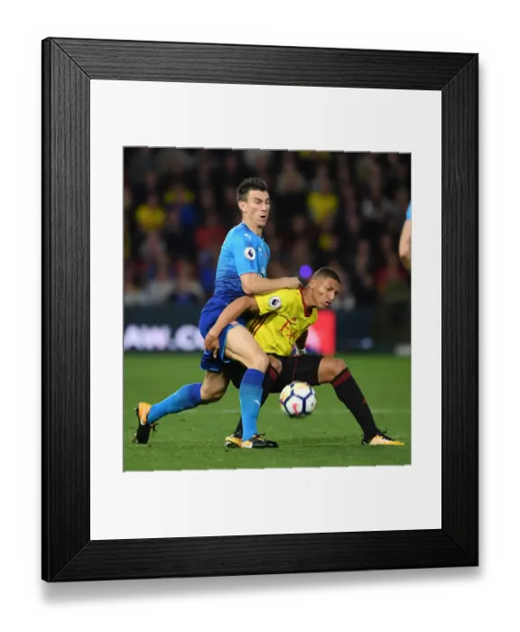 Framed Print : Koscielny vs. Richarlison: Intense Battle in Watford v Arsenal Premier League Clash Framed Print : Koscielny vs. Richarlison: Intense Battle in Watford v Arsenal Premier League Clash