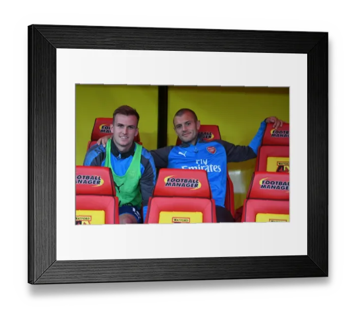 Framed Print : Arsenal Bench: Rob Holding and Jack Wilshere Await Their Chance (Watford v Arsenal, 2017-18) Framed Print : Arsenal Bench: Rob Holding and Jack Wilshere Await Their Chance (Watford v Arsenal, 2017-18)