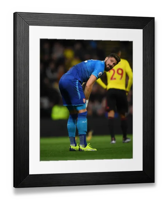 Framed Print : Olivier Giroud in Action: Arsenal vs. Watford, Premier League 2017-18