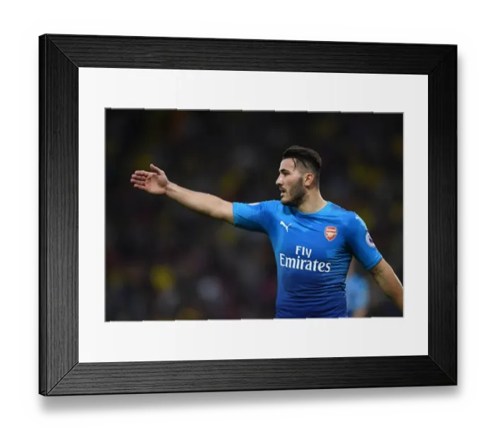 Framed Print : Sead Kolasinac in Action: Arsenal vs. Watford, Premier League 2017-18