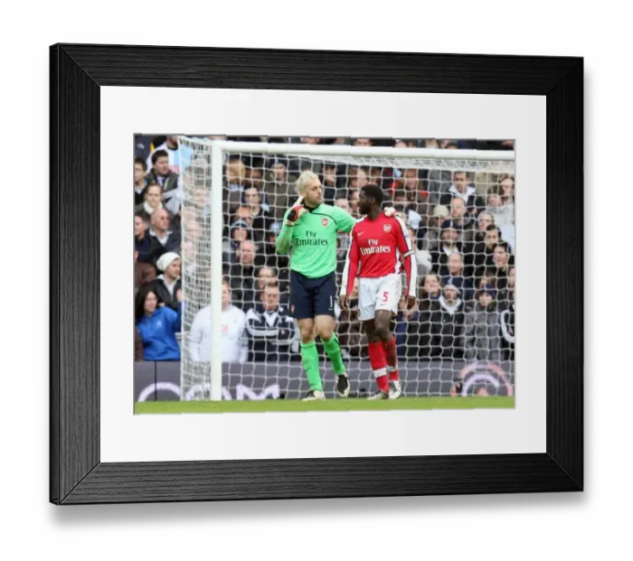 Framed Print : Manuel Almunia and Kolo Toure: Unyielding Defenders in the 0:0 Stalemate at White Hart Lane (Arsenal vs. Tottenham Hotspur, Barclays Premier League, 2009)