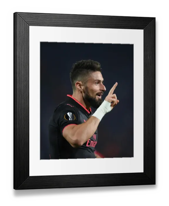 Framed Print : Olivier Giroud in Action: Arsenal vs. Red Star Belgrade, Europa League 2017-18 Framed Print : Olivier Giroud in Action: Arsenal vs. Red Star Belgrade, Europa League 2017-18