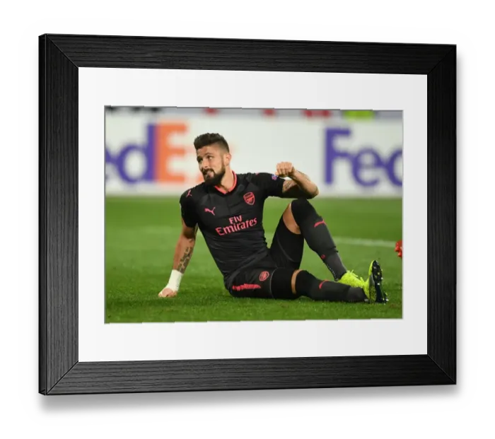 Framed Print : Olivier Giroud: Arsenal's Europa League Threat against Red Star Belgrade Framed Print : Olivier Giroud: Arsenal's Europa League Threat against Red Star Belgrade