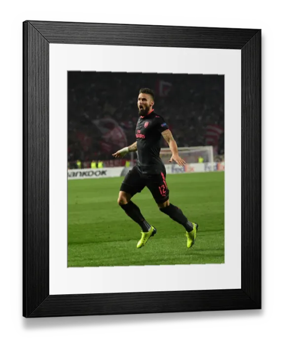 Framed Print : Olivier Giroud's Thrilling Goal: Arsenal's Europa League Victory over Red Star Belgrade (2017-18) Framed Print : Olivier Giroud's Thrilling Goal: Arsenal's Europa League Victory over Red Star Belgrade (2017-18)