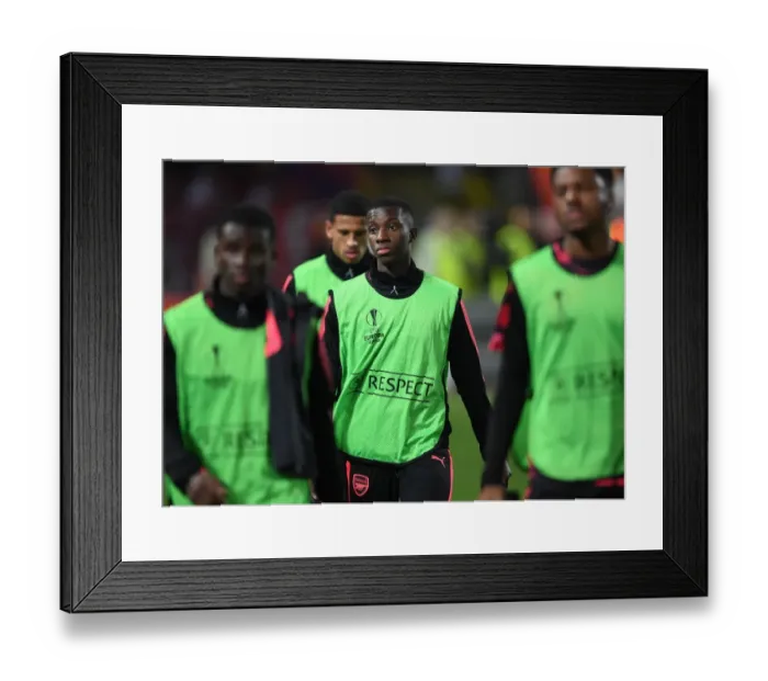Framed Print : Eddie Nketiah (Arsenal). Red Star Belgrade 0: 1 Arsenal Framed Print : Eddie Nketiah (Arsenal). Red Star Belgrade 0: 1 Arsenal