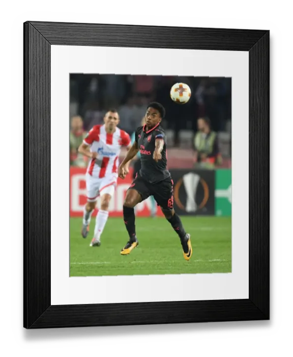 Framed Print : Joe Willock in Action: Arsenal vs. Red Star Belgrade, UEFA Europa League 2017-18