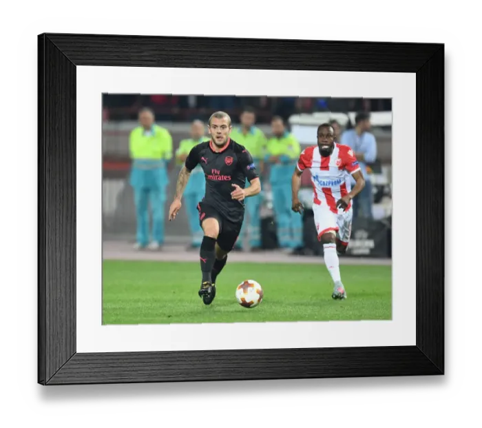 Framed Print : Jack Wilshere: In Action for Arsenal against Red Star Belgrade, Europa League 2017-18 Framed Print : Jack Wilshere: In Action for Arsenal against Red Star Belgrade, Europa League 2017-18