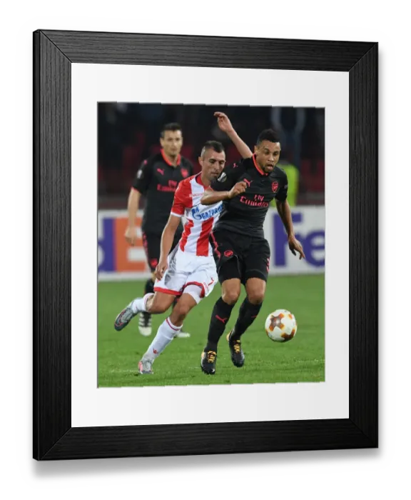 Framed Print : Coquelin Battles Past Krsticic: Arsenal vs Crvena Zvezda, Europa League 2017