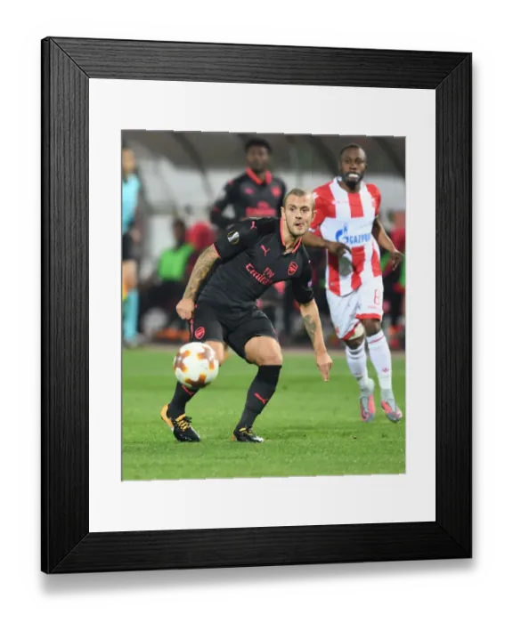 Framed Print : Jack Wilshere in Action: Arsenal vs. Red Star Belgrade, Europa League 2017-18