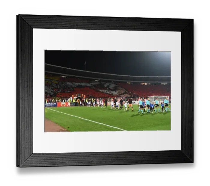 Framed Print : Arsenal and Red Star Face Off in Europa League: Rajko Mitic Stadium Showdown
