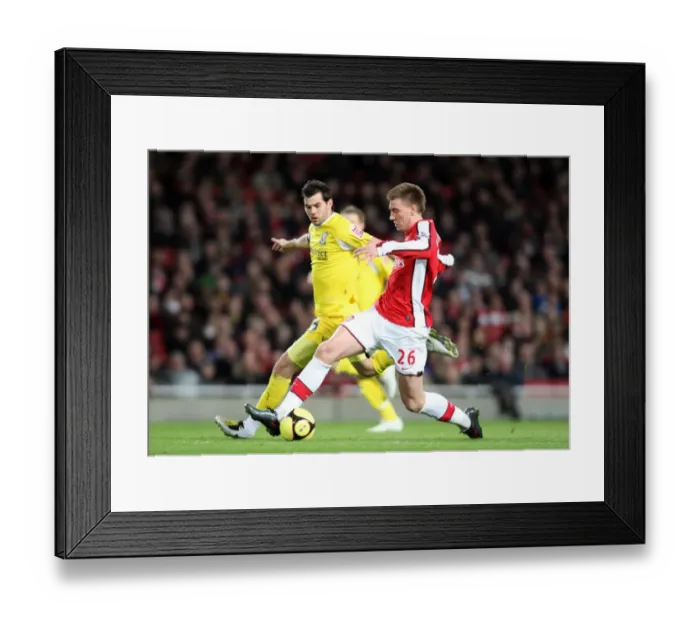 Framed Print : Arsenal's Dominance: Bendtner Scores Twice as Gunners Crush Cardiff 4-0 in FA Cup