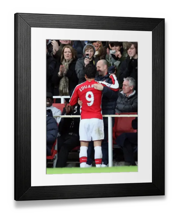 Framed Print : Eduardo's Double: Arsenal's 4-0 FA Cup Victory over Cardiff City