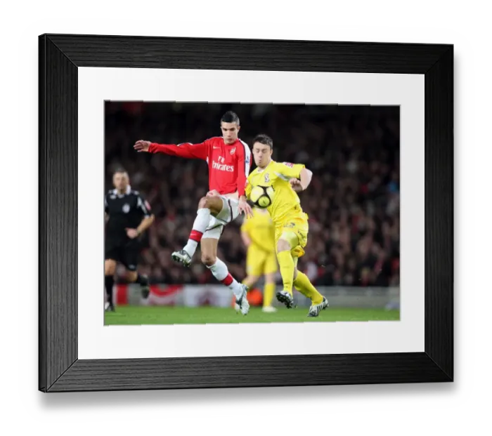Framed Print : Arsenal's Van Persie Scores Twice in 4-0 FA Cup Win Over Cardiff: Chris Burke Also Scores for the Visitors