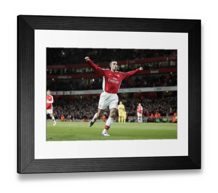 Framed Print : Robin van Persie's Euphoric Moment: Arsenal's 4th Goal vs. Cardiff City in FA Cup Framed Print : Robin van Persie's Euphoric Moment: Arsenal's 4th Goal vs. Cardiff City in FA Cup