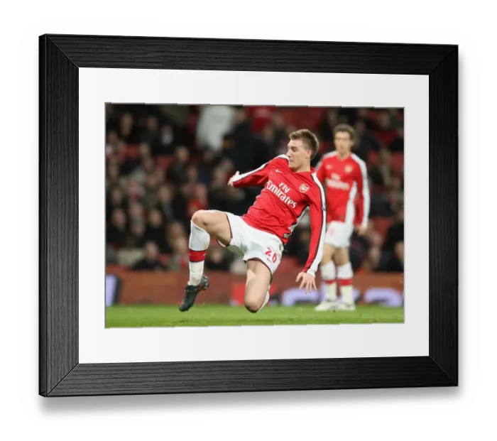 Framed Print : Arsenal's Nicklas Bendtner Scores in 4-0 FA Cup Win over Cardiff City, Emirates Stadium, 2009