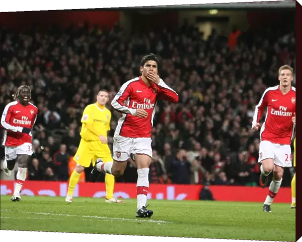 Eduardo celebrates scoring the 3rd Arsenal goal