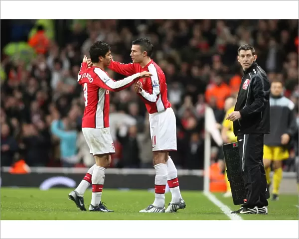 Eduardo makes way for Arsenal substitute Robin van Persie