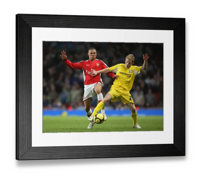Framed Print : Kieron Gibbs (Arsenal) Chris Burke (Cardiff) Framed Print : Kieron Gibbs (Arsenal) Chris Burke (Cardiff)